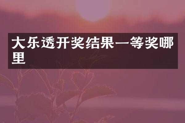 大乐透开奖结果一等奖哪里