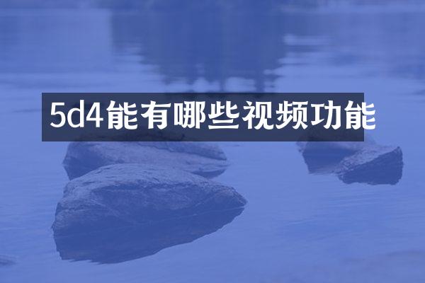 5d4能有哪些视频功能