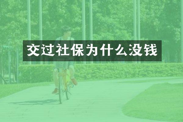 交过社保为什么没钱