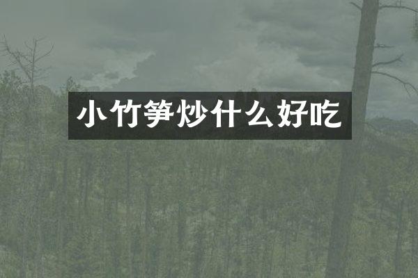 小竹笋炒什么好吃