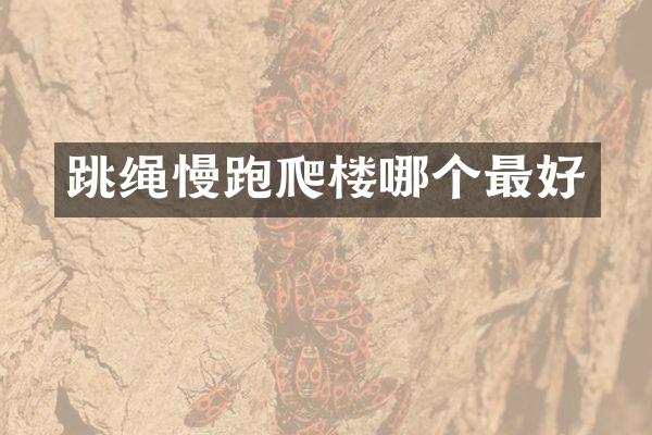 跳绳慢跑爬楼哪个最好