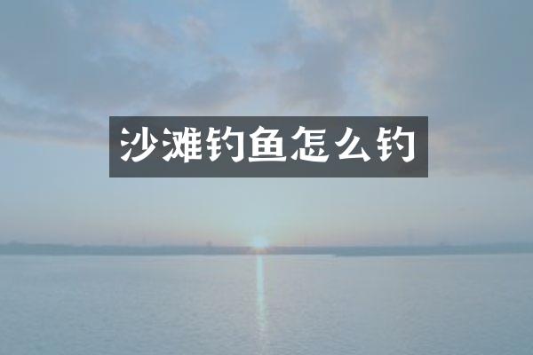 沙滩钓鱼怎么钓
