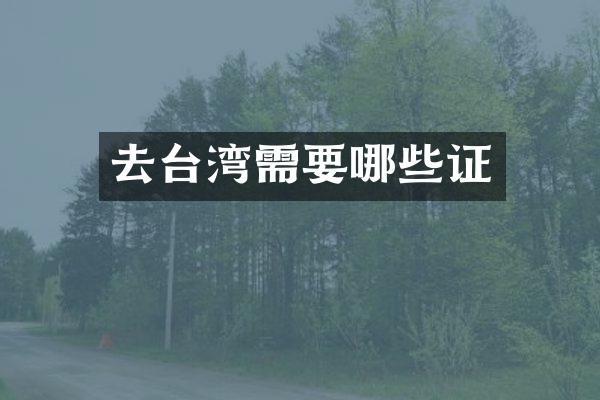 去台湾需要哪些证