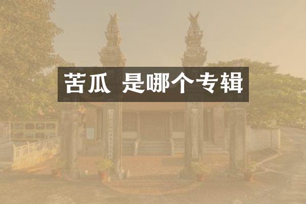 苦瓜 是哪个专辑