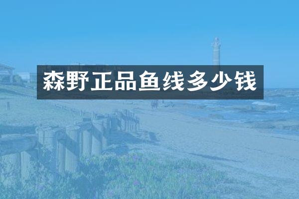 森野正品鱼线多少钱