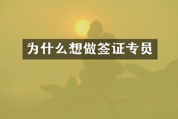 为什么想做签证专员