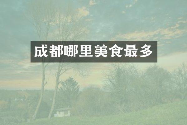 成都哪里美食最多