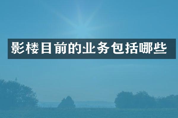 影楼目前的业务包括哪些