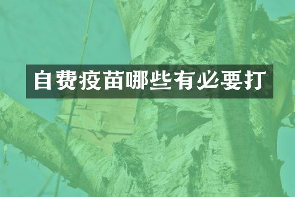 自费疫苗哪些有必要打