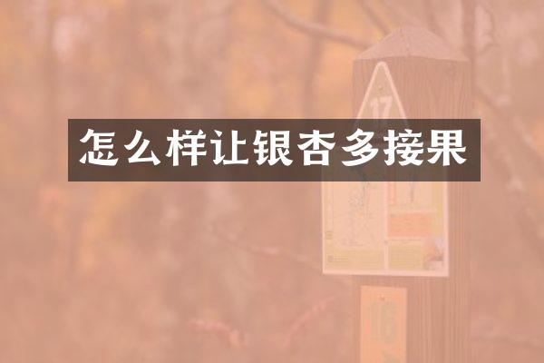 怎么样让银杏多接果