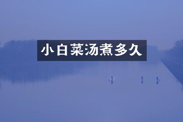 小白菜汤煮多久