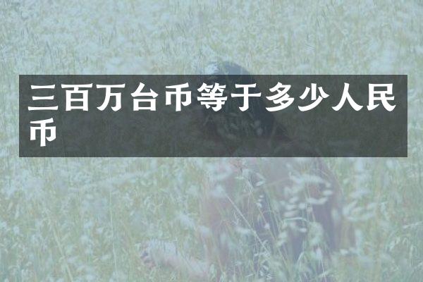 三百万台币等于多少