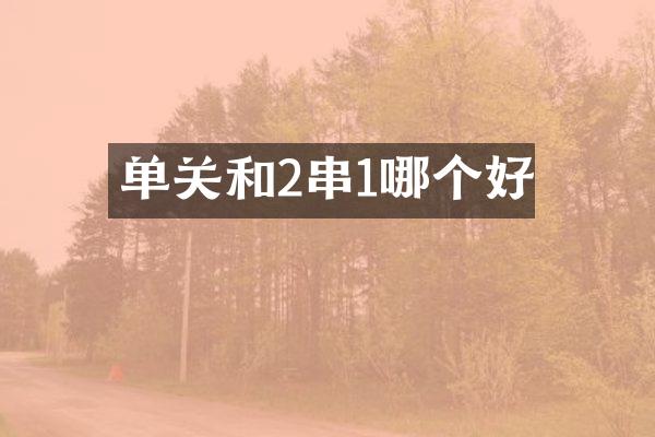 单关和2串1哪个好