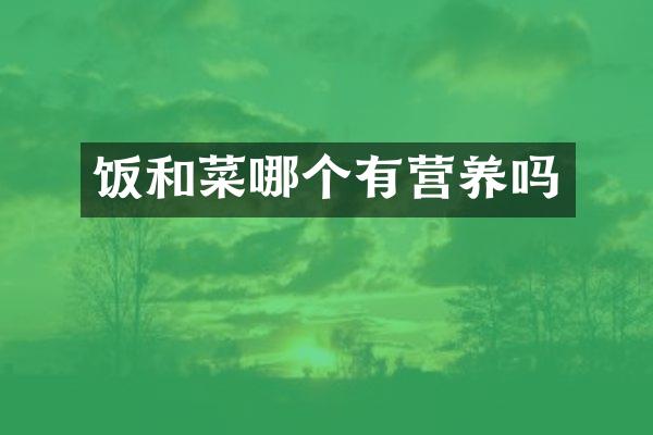 饭和菜哪个有营养吗