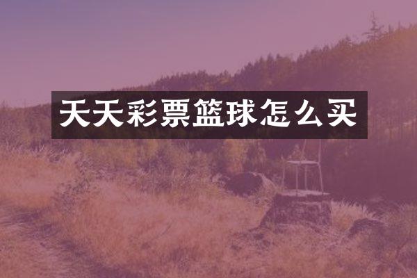 天天彩票篮球怎么买