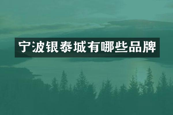 宁波银泰城有哪些品牌