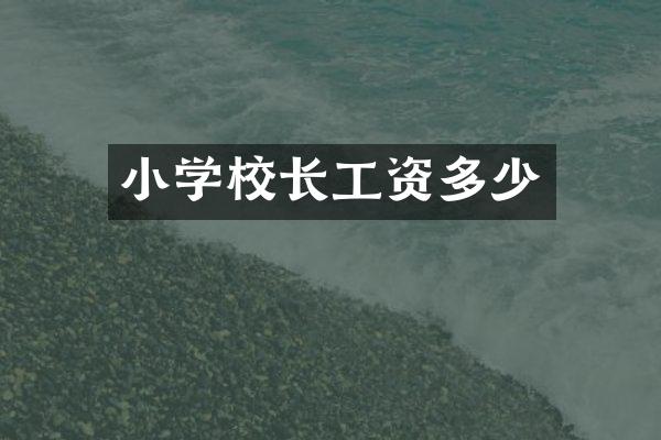 小学校长工资多少