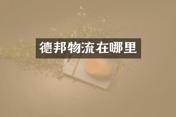 德邦物流在哪里