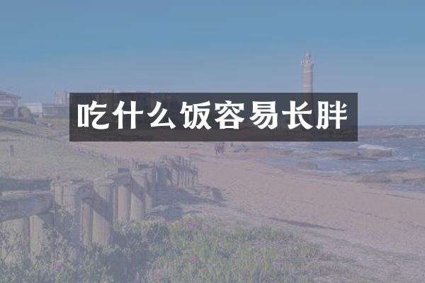 吃什么饭容易长胖