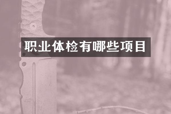 职业体检有哪些项目
