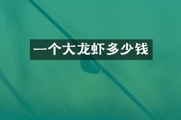 一个大龙虾多少钱