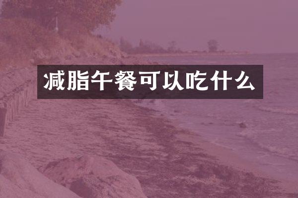 减脂午餐可以吃什么