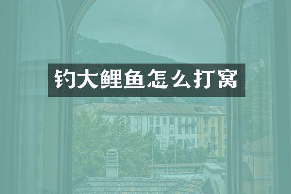 钓大鲤鱼怎么打窝