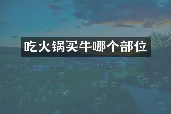 吃火锅买牛哪个部位