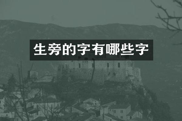 生旁的字有哪些字