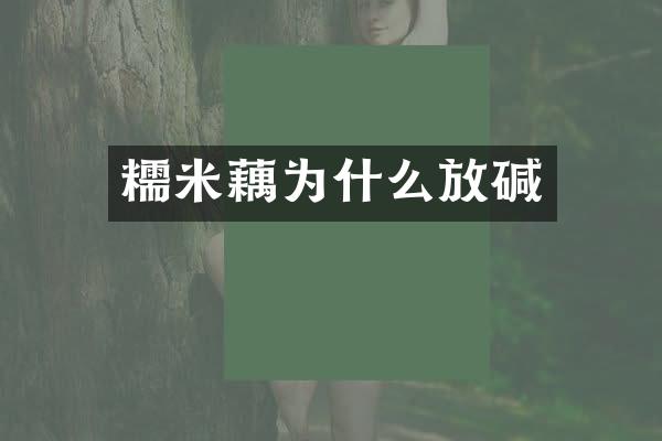 糯米藕为什么放碱