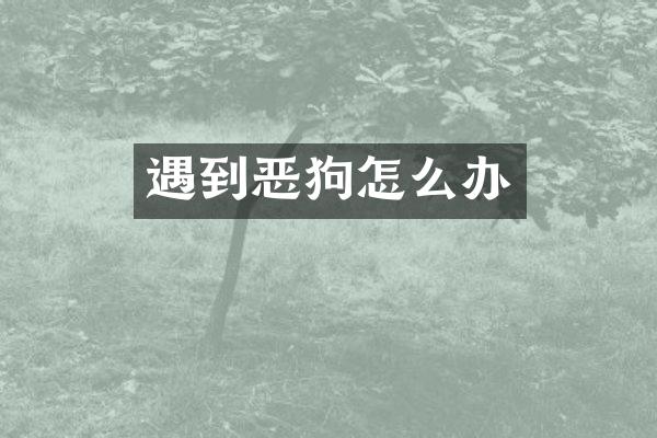 遇到恶狗怎么办