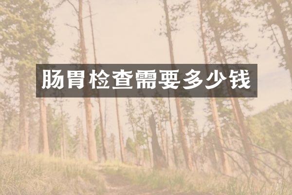 肠胃检查需要多少钱