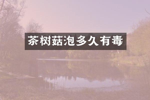 茶树菇泡多久有毒