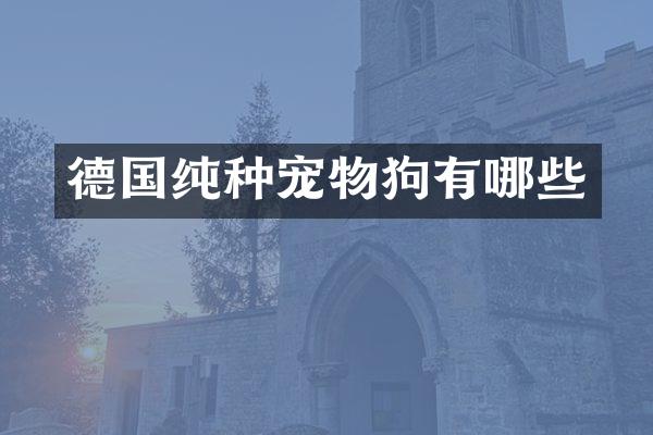 德国纯种宠物狗有哪些