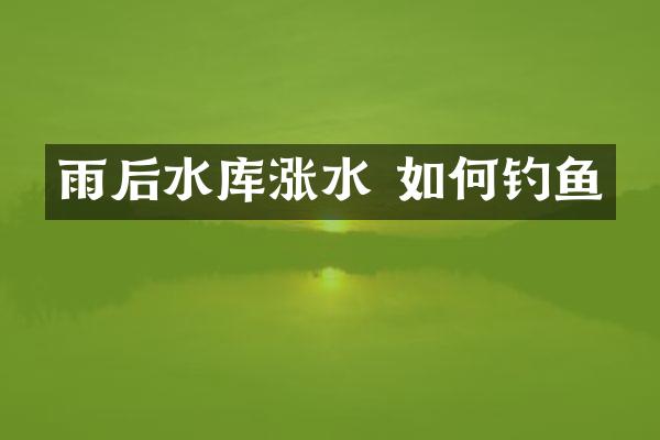 雨后水库涨水 如何钓鱼