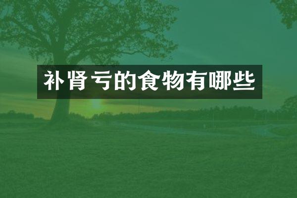 补肾亏的食物有哪些