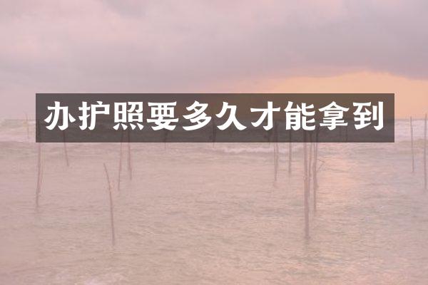 办护照要多久才能拿到