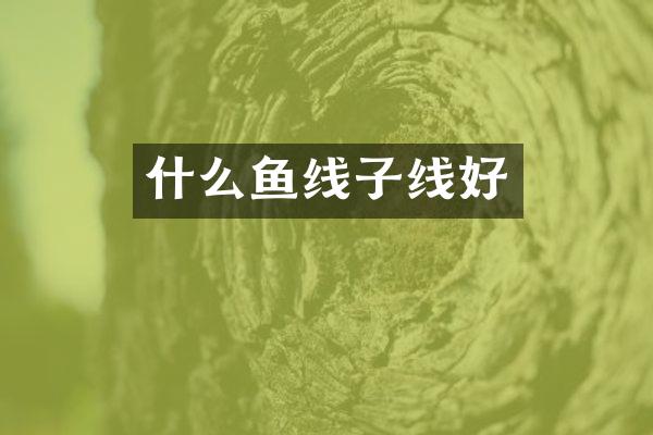 什么鱼线子线好