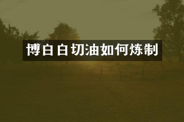 博白白切油如何炼制