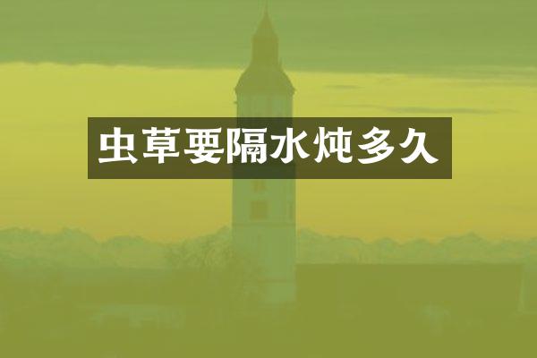 虫草要隔水炖多久