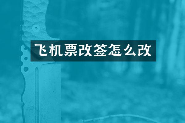 飞机票改签怎么改