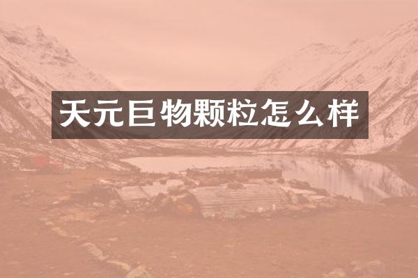 天元巨物颗粒怎么样