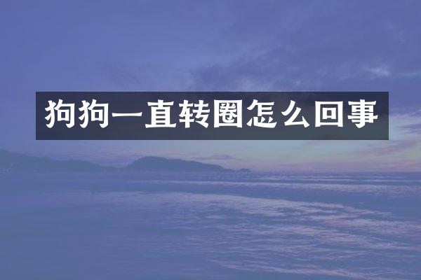 狗狗一直转圈怎么回事