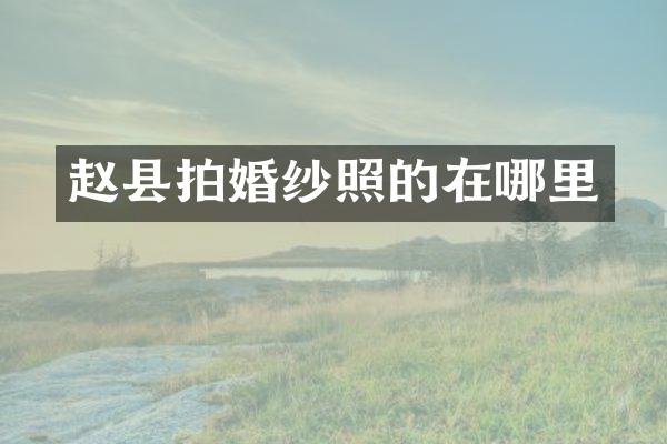 赵县拍婚纱照的在哪里