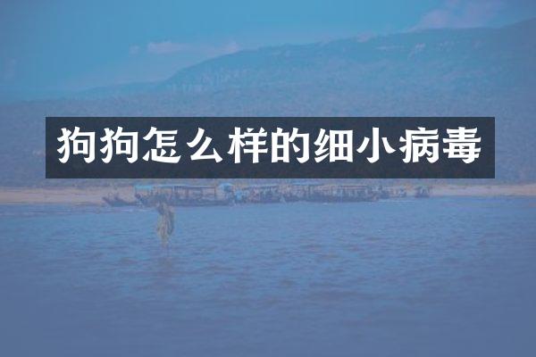 狗狗怎么样的细小病毒