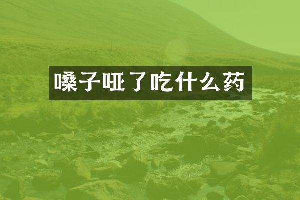 嗓子哑了吃什么药