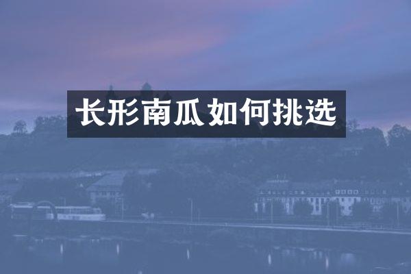 长形南瓜如何挑选