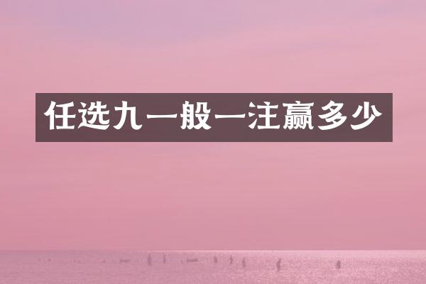 任选九一般一注赢多少