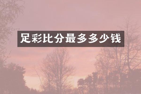 足彩比分最多多少钱