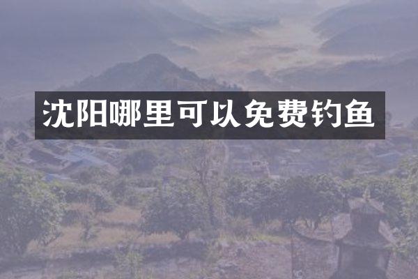 沈阳哪里可以免费钓鱼